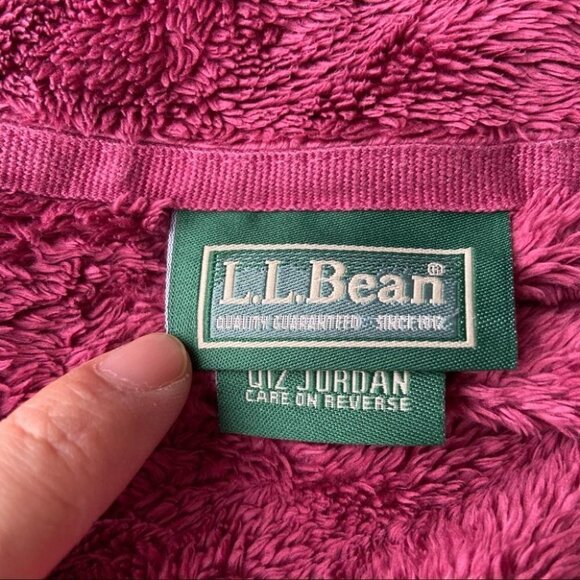 L.L.Bean Vintage Fuzzy Fleece Teddy Jacket  in Burgundy - Picture 5 of 14
